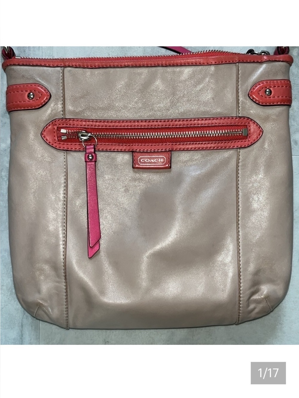 Coach Daisy Spectator Crossbody bag Tan coral /Hot pink accents Shoulder Bag